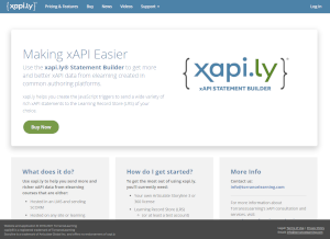 Screenshot of xapi.ly website
